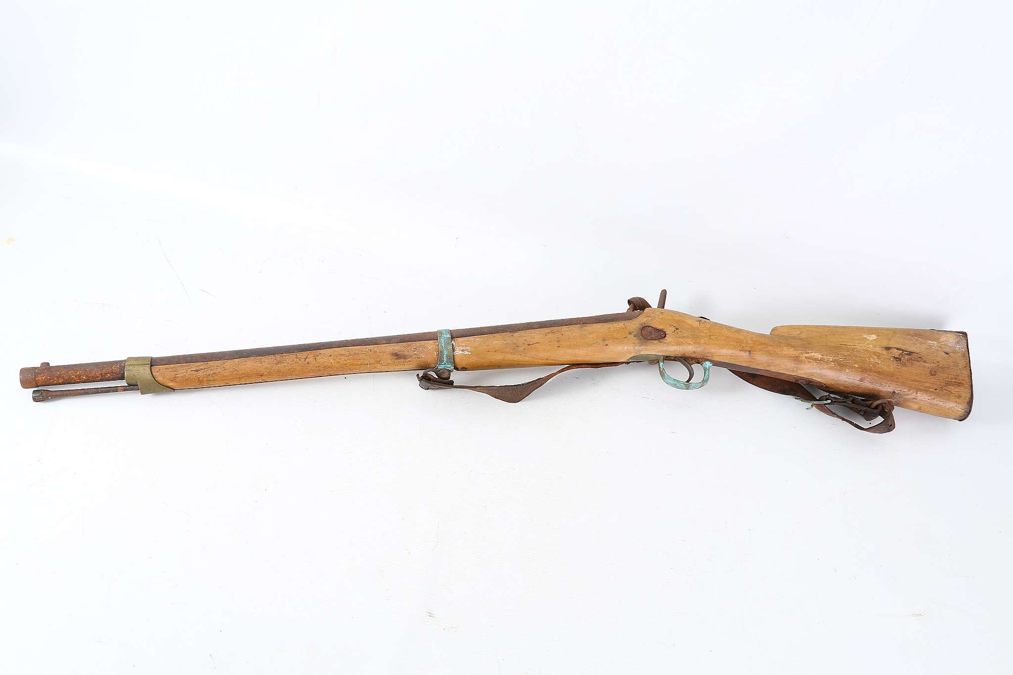 A 19th Century percussion cap rifle, possibly Belgian issue for Brazilian military.