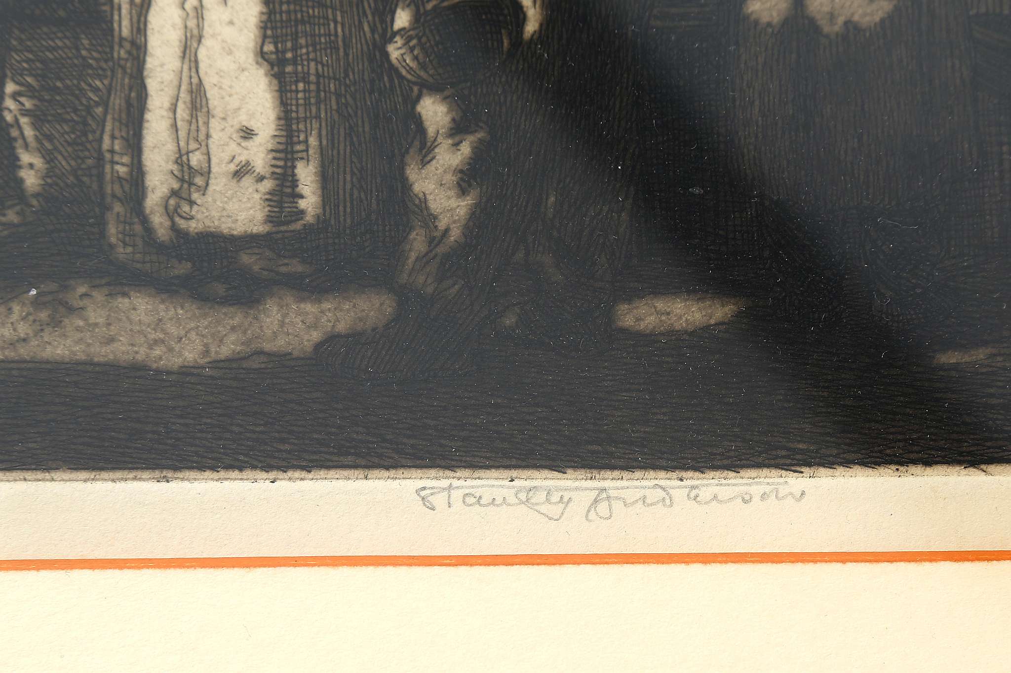 Stanley Anderson, two etchings of a market place and a port, both signed in margins and framed, 22 x - Image 3 of 3