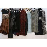 An interesting selection of ladies fashion, to include leather dresses and jackets, PVC outfits,