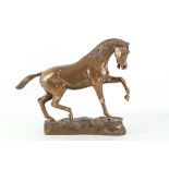 A Victorian style, polished bronze model of a trotting horse, 42cm long.