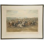 After Francis Calcraft Turner 1782-1846. 'Start for the Derby'. Hand coloured lithograph,