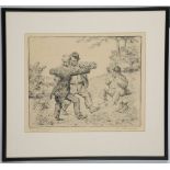 Otto Quante 1875-1947 German. 'The Dance of Spring'. Etching on wove. Pencil signed and further