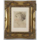 Manner of Richard Cosway R.A. 1742-1821. 'Portrait of a Refined Lady'. Graphite and chalks on