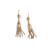 A pair of tassel earrings, stamped 18K Italy, length 5.2cm