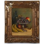 20th Century, decorative. 'Still Life Summer Fruits'. Enhanced oil on canvas print. Bears