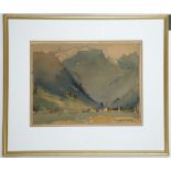 Early 20th Century possibly German or Swiss. An accomplished watercolour and pencil view of