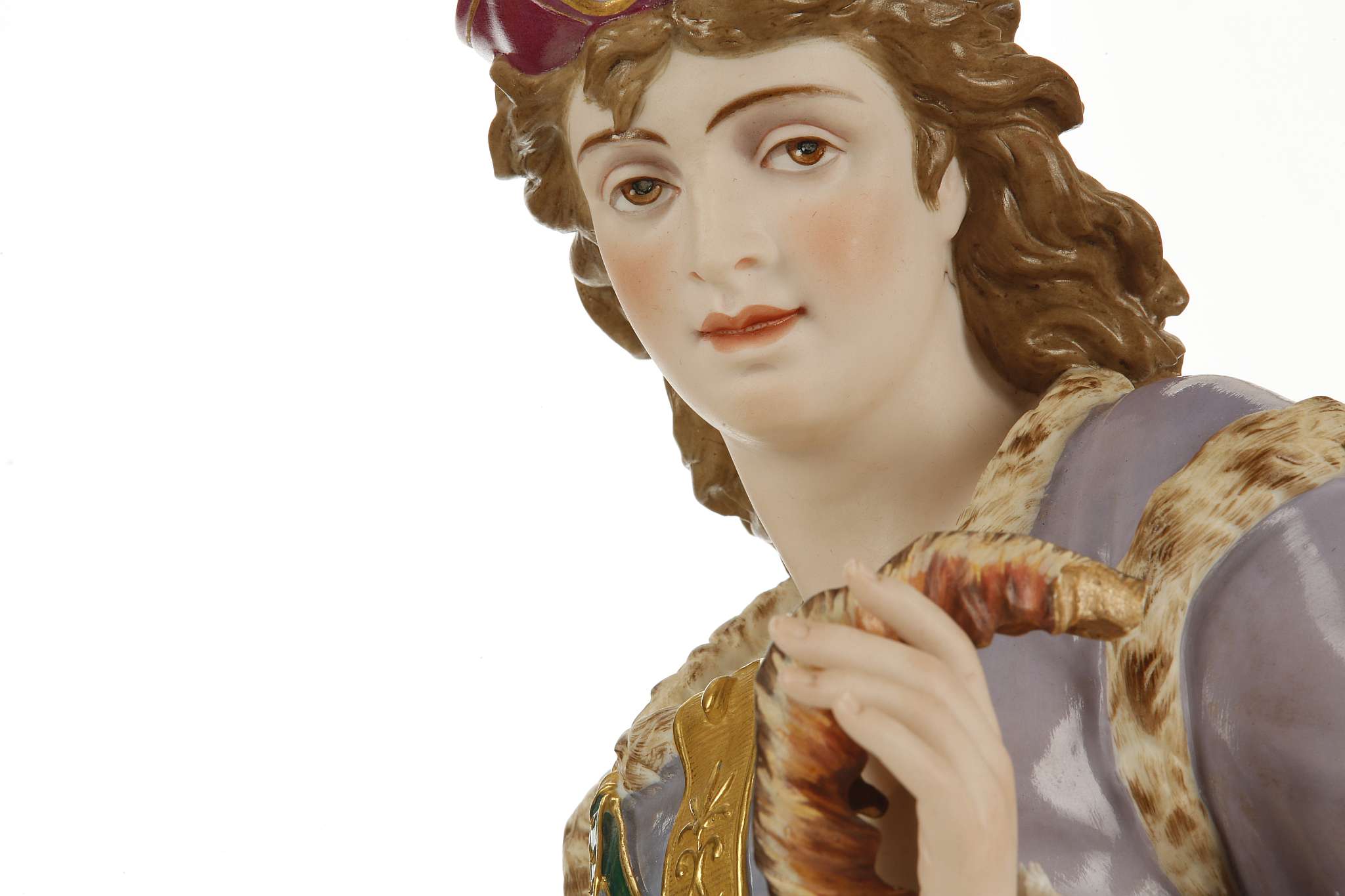 A LARGE FRENCH BISQUE PORCELAIN FIGURE OF A HUNTSMAN, late 19th or early 20th century, modelled - Image 10 of 16