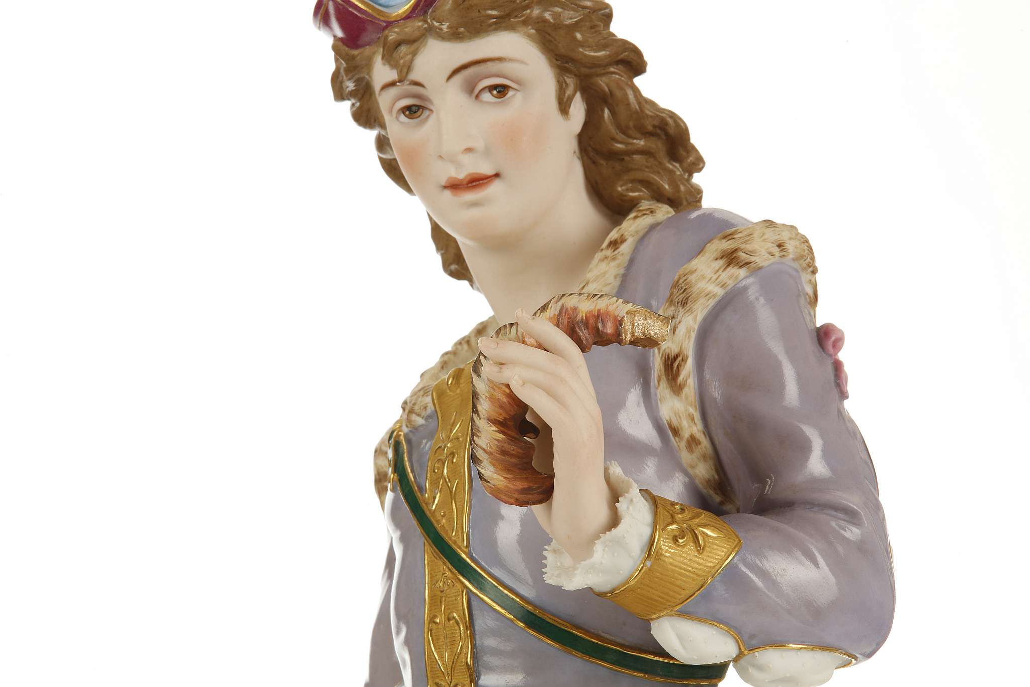 A LARGE FRENCH BISQUE PORCELAIN FIGURE OF A HUNTSMAN, late 19th or early 20th century, modelled - Image 11 of 16