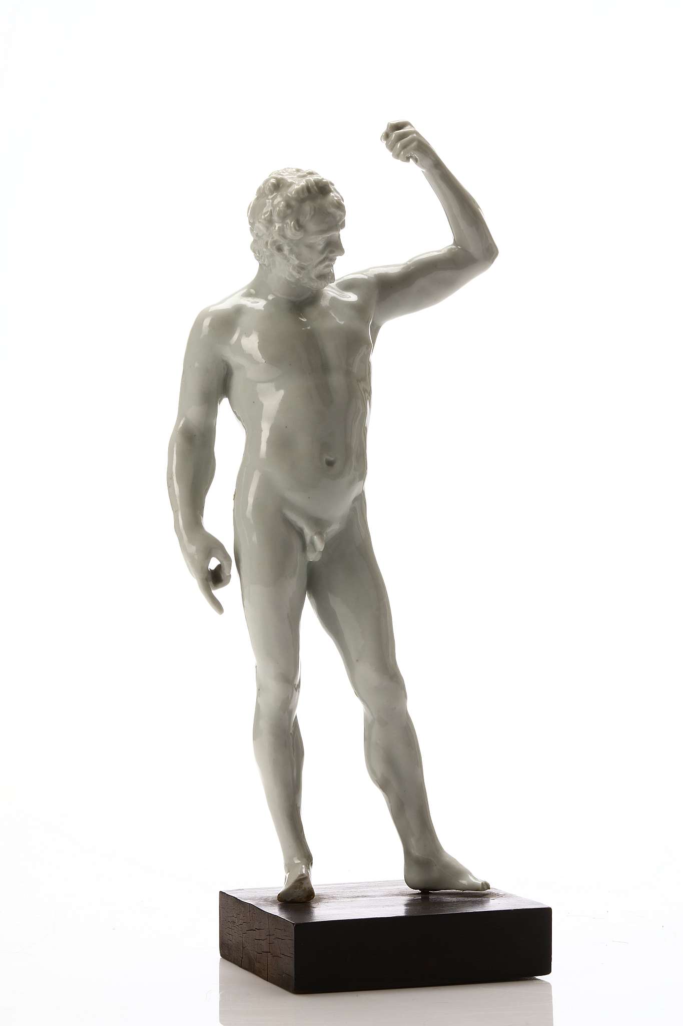 AN EXCEPTIONALLY RARE DOCCIA PORCELAIN FIGURE OF 'THE EXECUTIONER', mid 18th century, after a - Image 2 of 11