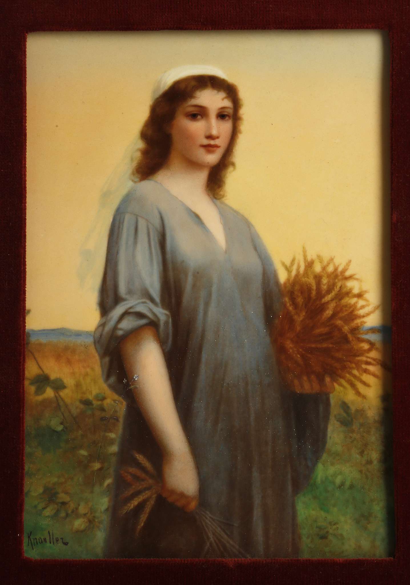 A FINE KPM BERLIN PORCELAIN PLAQUE OF RUTH, THE GLEANER, late 19th century, after the original by - Image 2 of 7