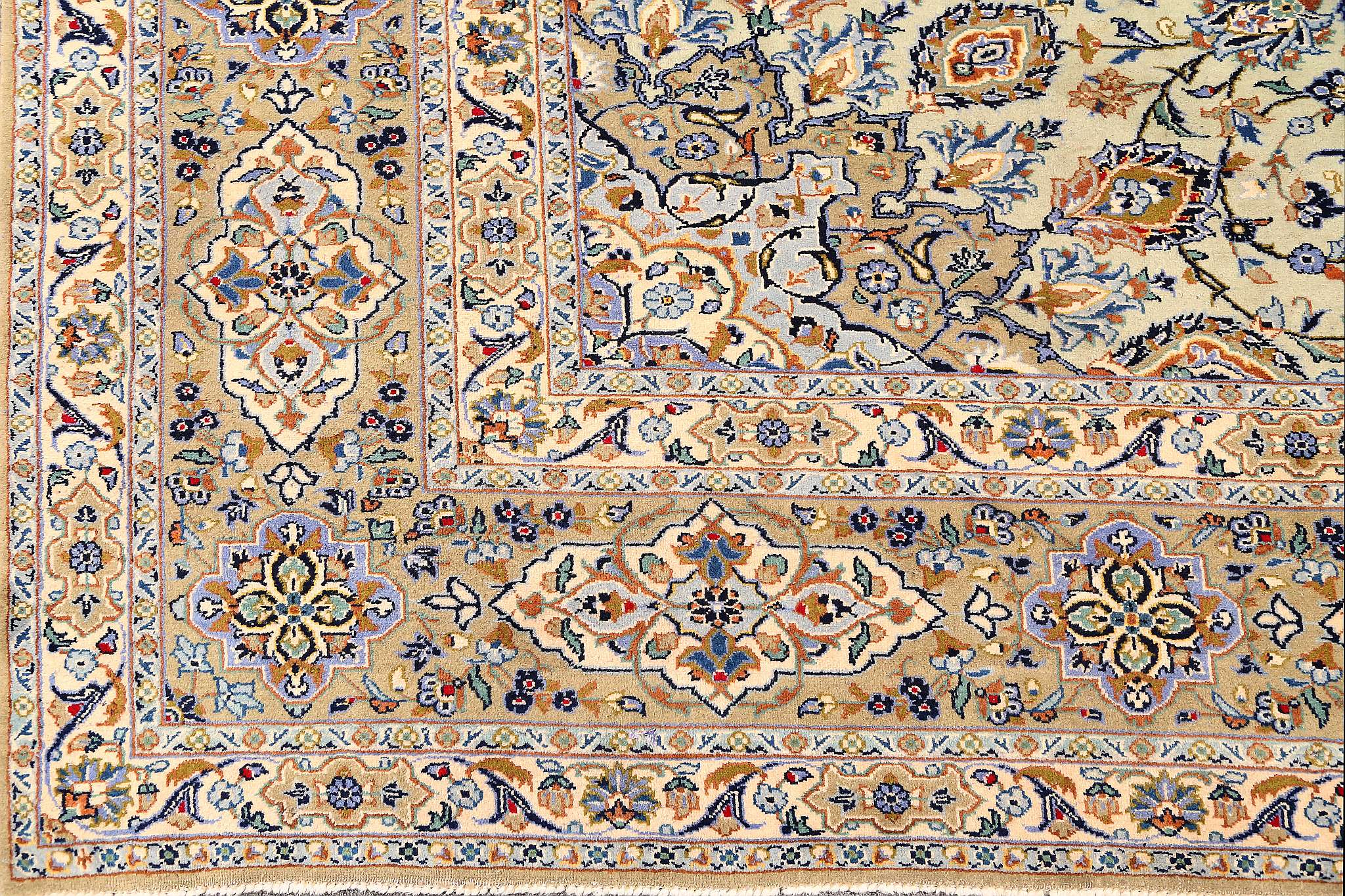 A FINE SIGNED KASHAN CARPET CENTRAL PERSIA, CIRCA 1950 approx: 12ft.2in. x 9ft.2in.(370cm. x 279cm.) - Image 2 of 5