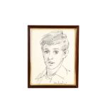 ROBERT LENKIEWITZ, (BRITISH, 1941-2002), untitled, male portrait, graphite on paper, signed, (36 x