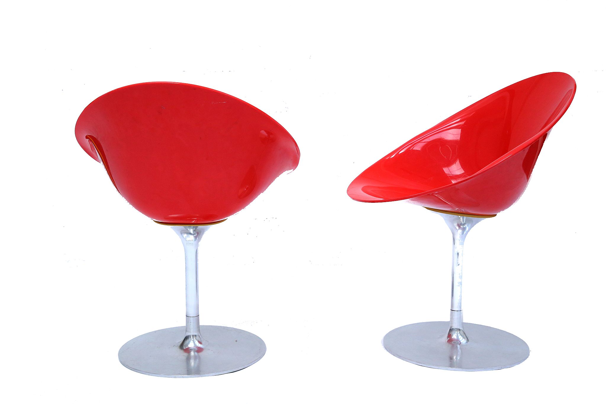 A PAIR OF EROS CHAIRS, DESIGNED BY PHILIPPE STARCK, MANUFACTURED BY KARTELL, red polycarbonate seats - Image 2 of 4