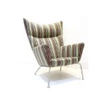 A CH447 WING CHAIR, DESIGNED BY HANS WEGNER, MANUFACTURED BY CARL HANSEN & SON, DENMARK, in Paul