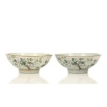 A PAIR OF CHINESE FAMILLE ROSE BOWLS. Qing Dynasty, Xianfeng mark and of the period. The exterior