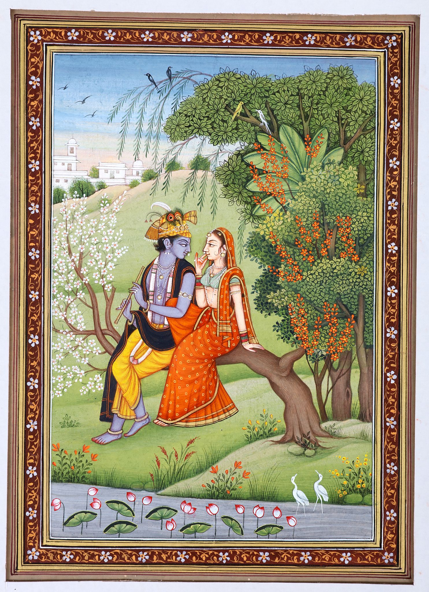 A collection of three Indian miniature paintings. 19th / 20th Century. The largest 15 x 21cm. (3) - Image 2 of 3