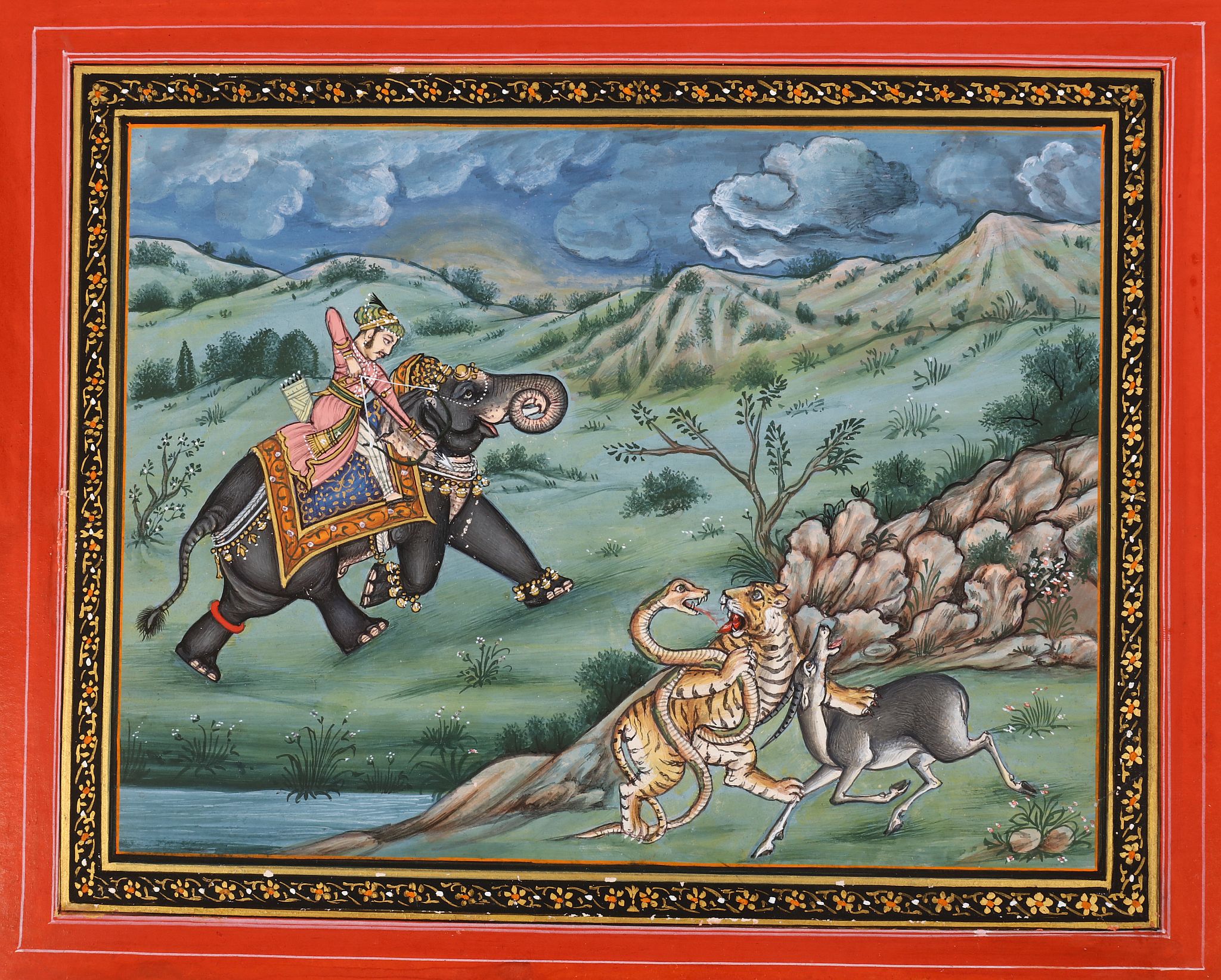 A collection of three Indian miniature paintings. 19th / 20th Century. The largest 15 x 21cm. (3)