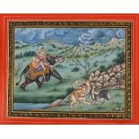 A collection of three Indian miniature paintings. 19th / 20th Century. The largest 15 x 21cm. (3)