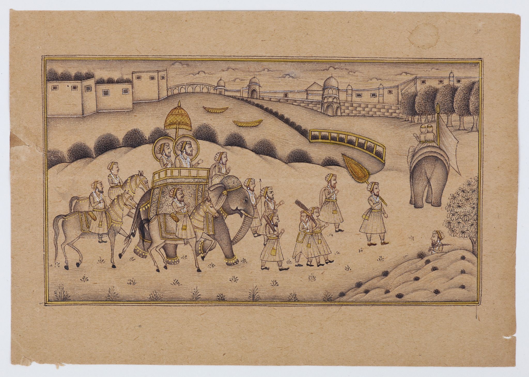 A collection of three Indian miniature paintings. 19th / 20th Century. The largest 15 x 21cm. (3) - Image 3 of 3