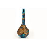 A Japanese turquoise ground dragon vase. Early 20th Century. The vase of pear shaped form with a