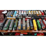 A large collection of HO and 00 gauge electric and model steam and diesel locomotives, passenger
