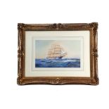 R.MacGregor. an English school marine watercolour of the Cutty Sark in full sail. Picture size 29 by