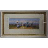 A pair of framed 19th Century stipple engravings as follows: 'Nurse and Children in the Fields' (