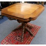 A 20th Century Chinese elm and hardwood centre table, the shaped square top on carved naturalistic