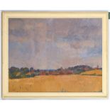 Circa 1960's / 70's British. 'Summer Corn'. Oil on board landscape. Unsigned. 60 x 75cm, framed.