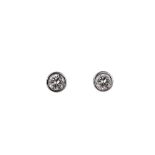 A pair of diamond earstuds Each brilliant-cut diamond, in a collet-setting, mounted in 18 carat