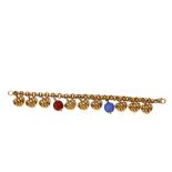 A gold charm bracelet, retailed by David Morris Si