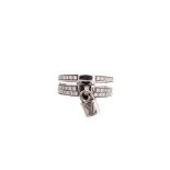 A diamond 'Lock It' ring, by Louis Vuitton The 18 carat white gold double band, pavé-set with