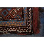 A mid 20th Century Kurdish rug, West Iran, 1.48m x 1.14m.