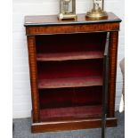 A Victorian parquetry inlaid walnut pier cabinet, enclosed by a glazed door on plinth foot, 75cm