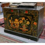 A 1930's painted Chinese chest, sold with a similar chest of drawers (2).