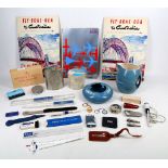 A collection of 1950's BOAC airline memorabilia, to incude a water jug and ashtray, a box of