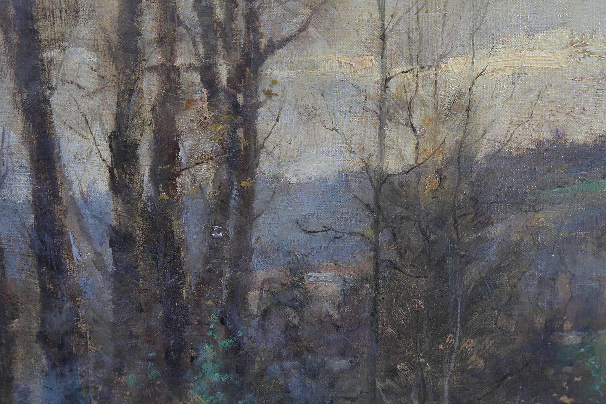 *** WITHDRAWN *** Late 19th Century British school. 'Autumnal Valley Treescape'. Oil on canvas. - Image 3 of 5