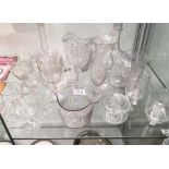 A mixed quantity of mostly Victorian glass and crystal decanters, jugs and stemware, many pieces