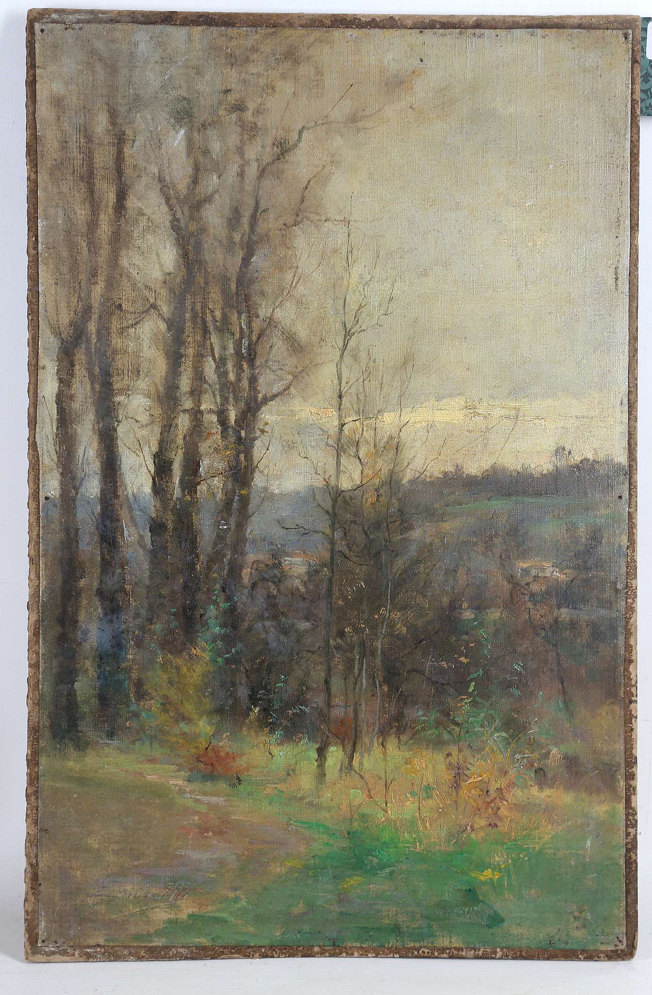 *** WITHDRAWN *** Late 19th Century British school. 'Autumnal Valley Treescape'. Oil on canvas.
