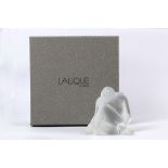 A modern boxed Lalique frosted glass, Statuett Nu Reven, with engraved mark under.