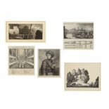 ENGRAVINGS. A set of engravings depicting British landscapes and architectural viewings, including