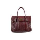 Mulberry oxblood Bayswater bag, natural grain leather with gold tone hardware, with padlock and