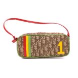 Christian Dior Rasta 1 Pochette, brown monogram canvas with red, yellow and green leather stripe