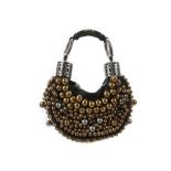 Chloe Beaded Bracelet Hobo bag, applied all over with metal spheres in gilt and silver balls, 25cm