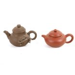 Two Chinese Yixing Zisha teapots (2).