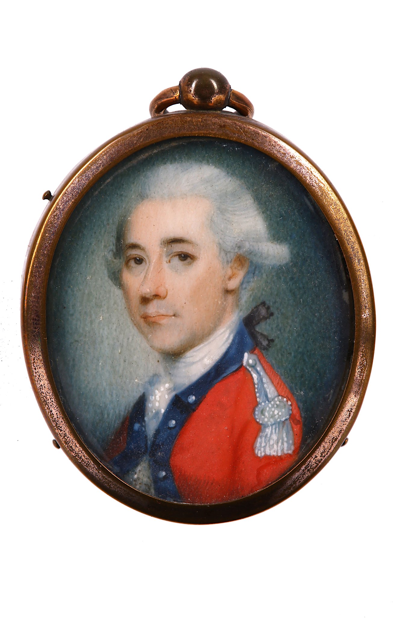 ATTRIBUTED TO RICHARD CROSSE (1742-1810). Portrait miniature of an officer, wearing a scarlet coat