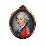 ATTRIBUTED TO RICHARD CROSSE (1742-1810). Portrait miniature of an officer, wearing a scarlet coat