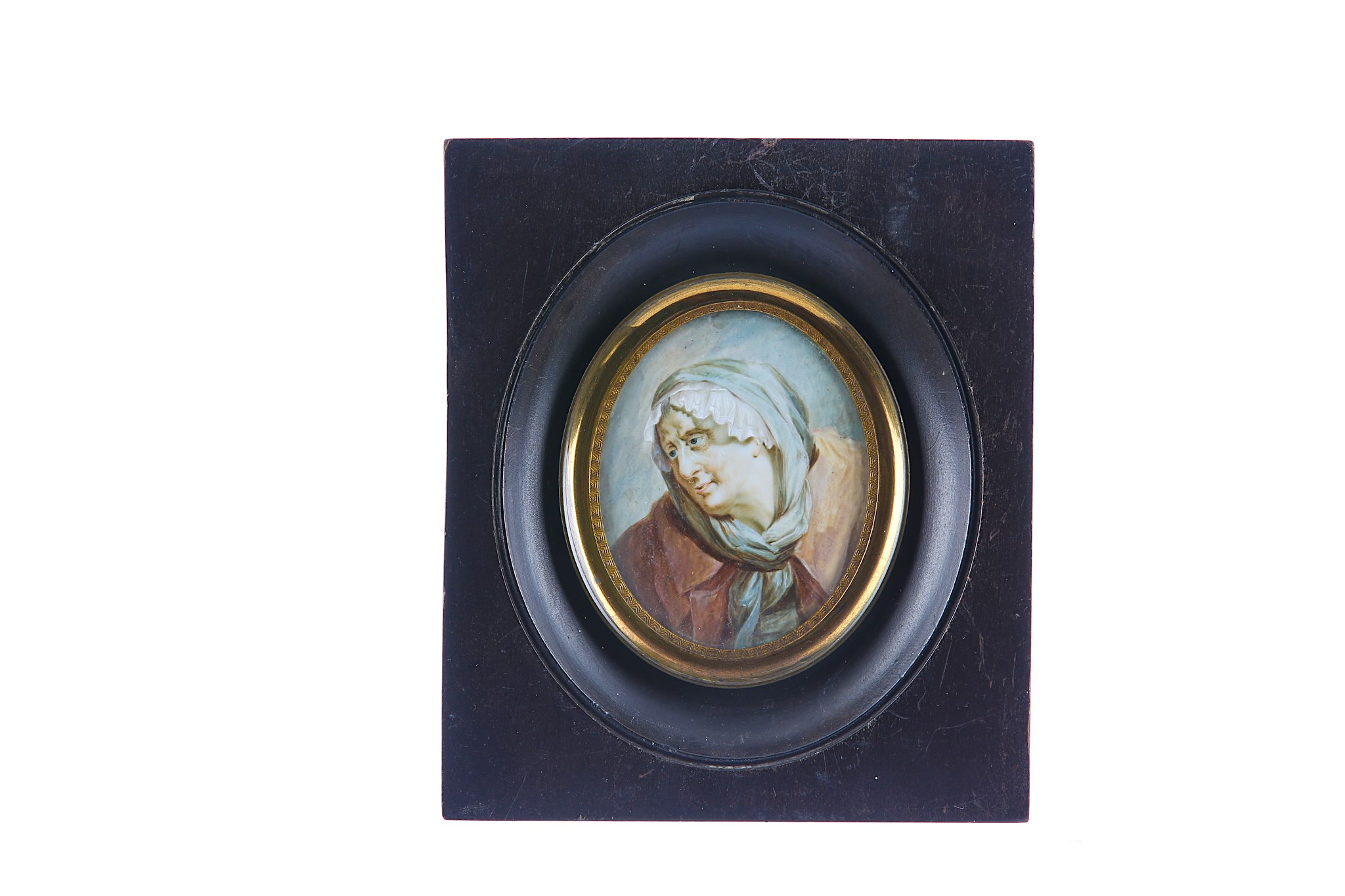 CONTINENTAL SCHOOL (CIRCA 1830). Portrait miniature of a Lady, wearing a white dress with puff - Image 2 of 8