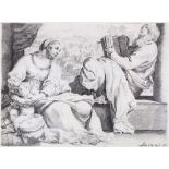 *** WITHDRAWN *** ANNIBALE CARRACCI (1560-1609). 'The Holy Family with St John'. Etching and