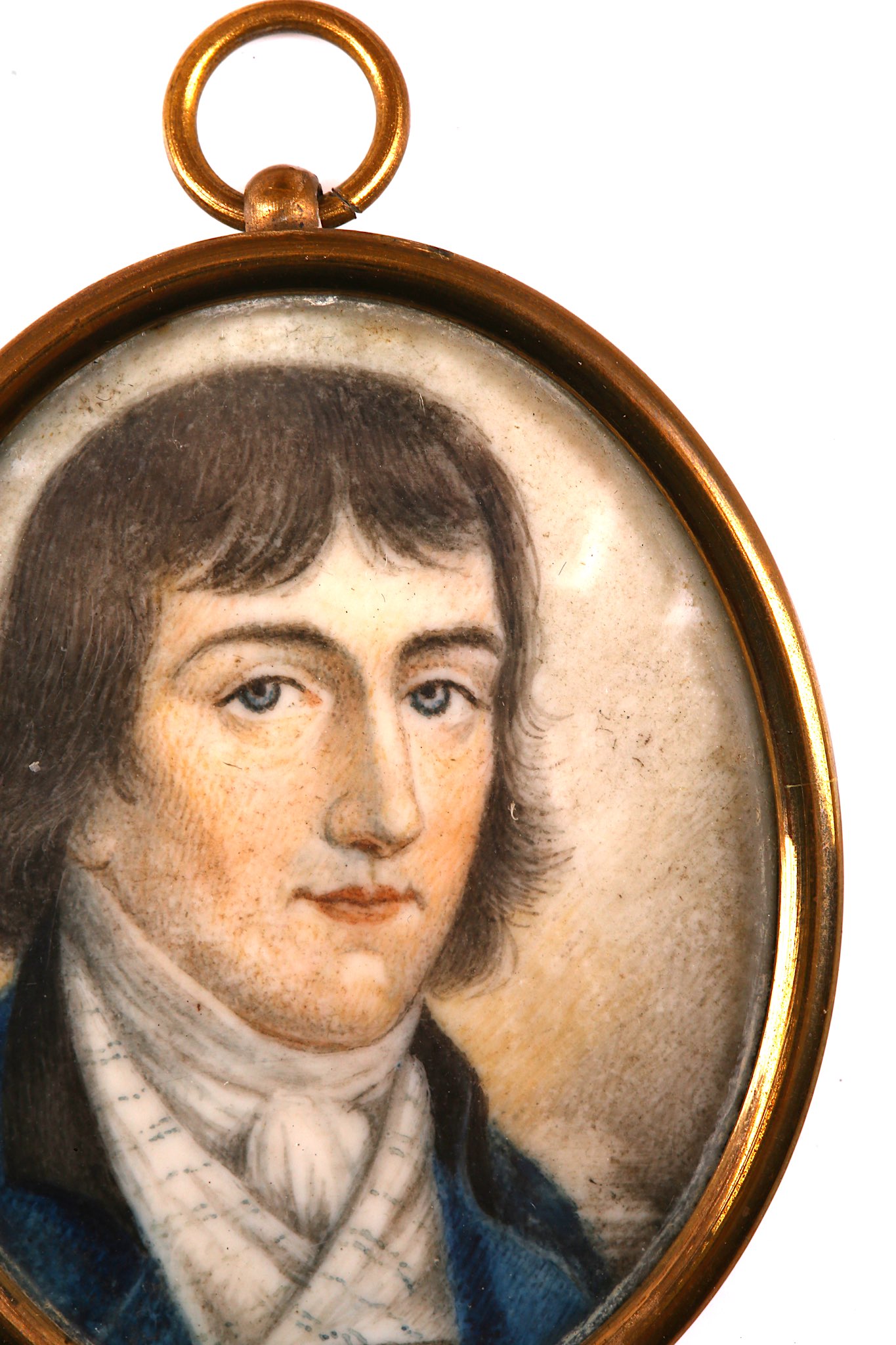 ENGLISH SCHOOL (CIRCA 1800). Portrait miniature of a young Gentleman wearing a blue coat with - Image 2 of 7